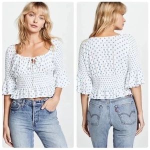 Free People A Bit of Something Sweet Polka Dot Top